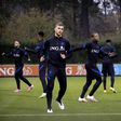 Netherlands players train ahead of their friendly against Spain in Amsterdam on Wednesday