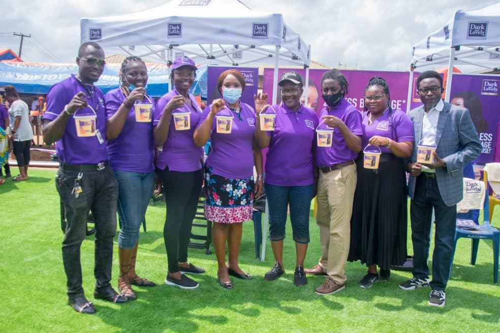 R-L Mr Richard Adepitan (MD Kompetitive Edge Konsult), Ms Veronica Akporu, Mr Steve Kumaglo, Mrs Abari (President, Nigeria association of hairdressers and cosmetologist), Mrs Titilola Igri-Offor (Business Development Director FMCL Beauty Brands), Ms Do...