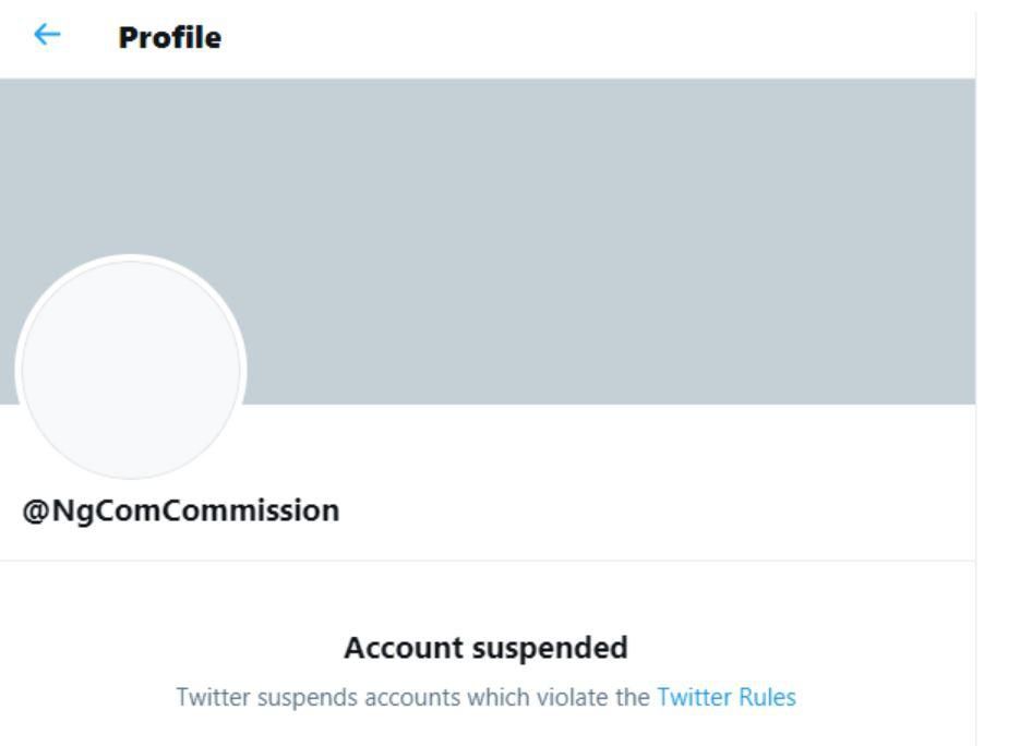 Twitter suspends Nigerian Communications Commission’s account over violation