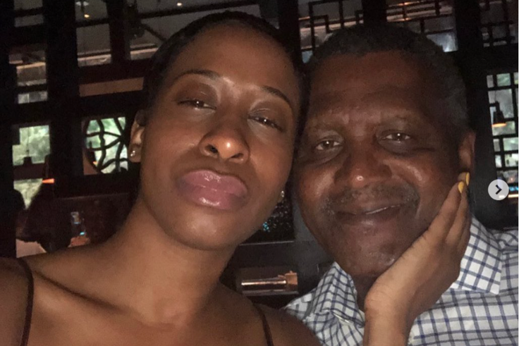 Dangote and his alleged mistress (Instagram @Iambealewis)