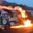 Wikki Tourists team bus goes up in flame (Twitter)