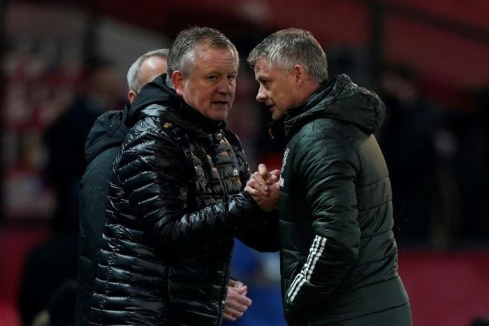 Chris Wilder (left) became the first Sheffield United manager to beat Manchester United at Old Trafford in nearly 50 years