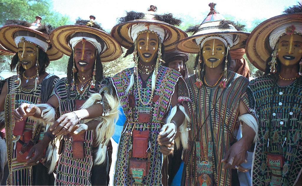 Fulani men in a beauty contest [wikipedia]