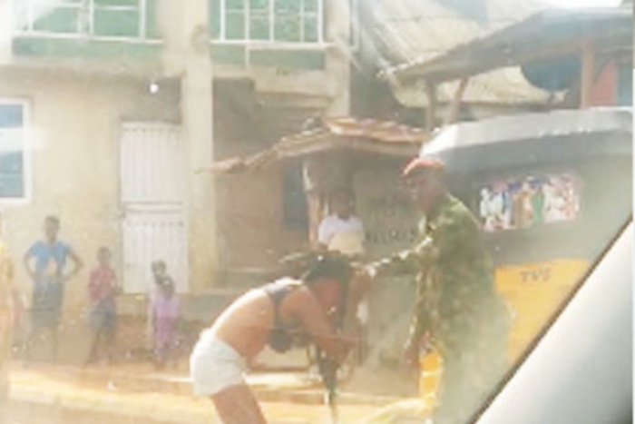 A soldier assaults a young lady in Ogun State over indencent dressing (Punch)