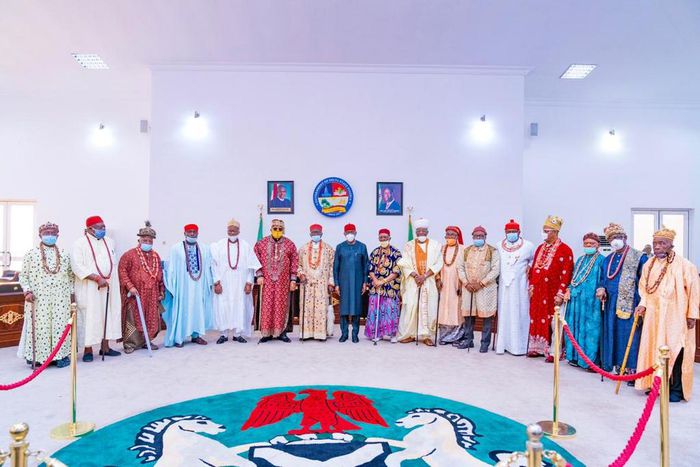 Traditional rulers pay Delta Gov Okowa courtesy visit (Delta press corps)