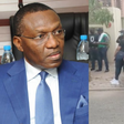 Employees of Heritage Bank picket Andy Uba's home on June 21, 2021 (Linda Ikeji)