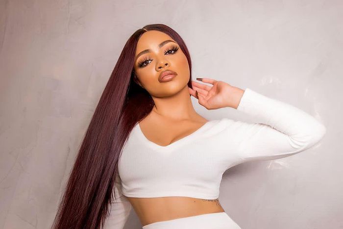 Nengi wearing a bone straight wig of about N300,000 [instagram/lucioushair]