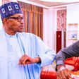 Oyo State Governor Seyi Makinde  (R) and President Muhammadu Buhari (Left)--Presidency