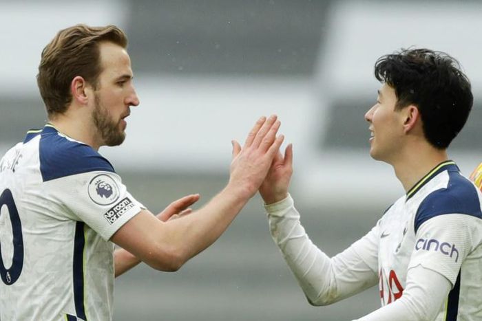 Deadly duo: Harry Kane (left)and Son Heung-min (right)got Tottenham back to winning ways