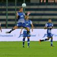 Erik Paartalu heads the ball during in an Indian Super League match against Delhi Dynamos. Defender Paartalu is the longest-serving Australian in India and now into his fourth season with Bengaluru FC