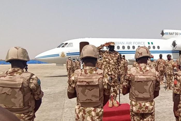 New CDS Lucky Irabor and  Service Chiefs visit Maiduguri. (NAN)
