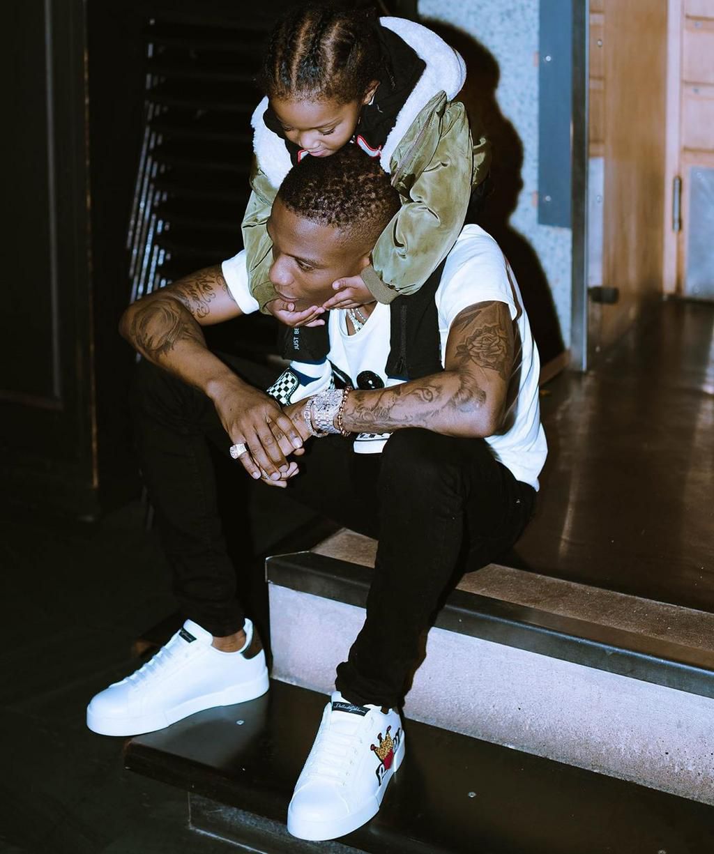 Wizkid and one of his sons, Zion. [Instagram/WizkidAyo]