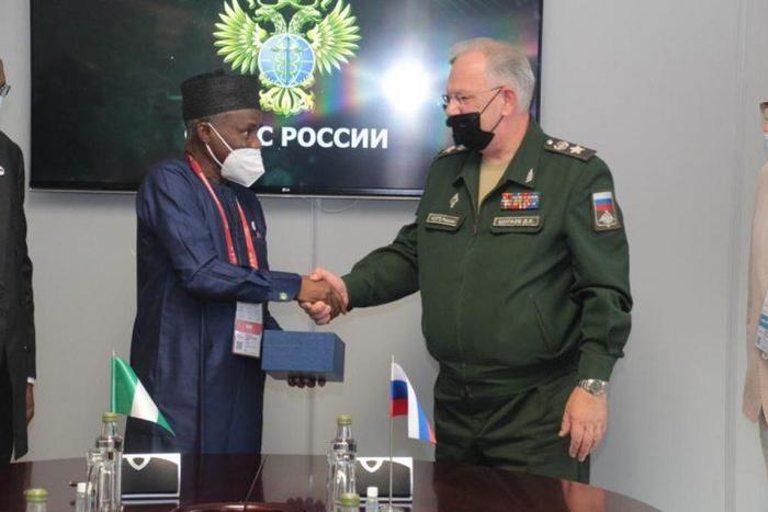 Nigerian Minister of Defence Major Magashi in Russia. [NAN]