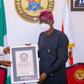 Governor Babajide Sanwo-Olu receives Guinness World Records certificate for Lagos Anniversary Cupcakes (NAN)