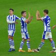 That will do: Real Sociedad players celebrate their goal