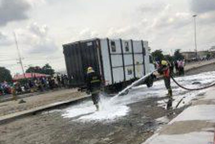 The spot where  gas explosion was prevented by LASEMA outward Mile 2 area in Lagos