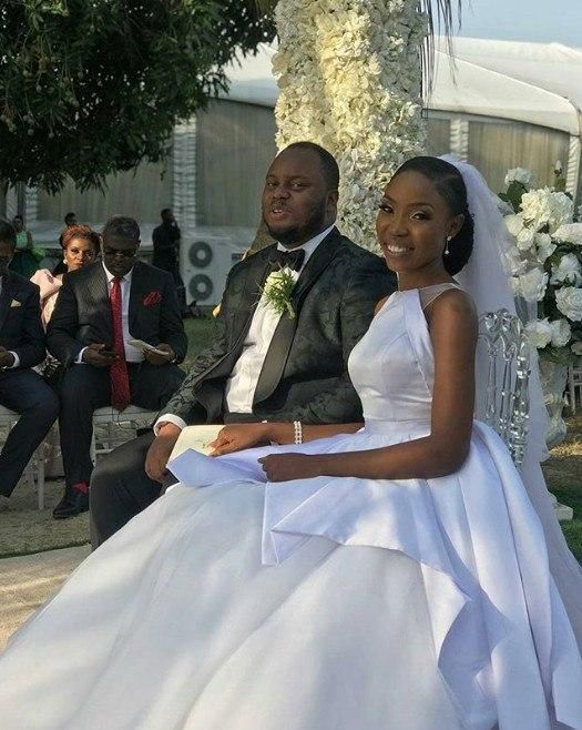 Kemi Lala, Chef Fregz look simple, elegant in wedding pictures