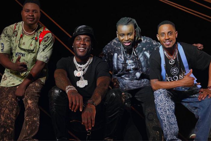 Burna Boy and Mozambiquean, DJ Tarico appears in new video for 'Yaba Buluku' alongside Preck and Nelson Tivane. (Geobek/Spaceship/EMPIRE)