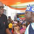 Former Governor of Ekiti State, Ayodele Fayose and former Governor of Lago State, Bola Ahmed Tinubu at a social function (WithinNigeria)