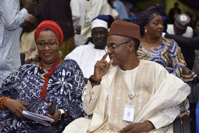 Kaduna state Governor Nasir el-Rufai with his wife, Hadiza El-Rufai  [Sunnewsonline]