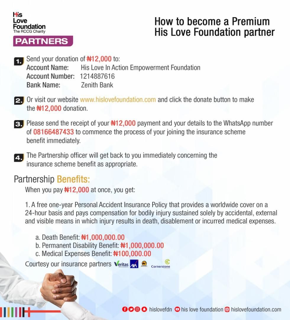 Over 130 million people impacted in 3 years by His Love Foundation (The RCCG Charity)