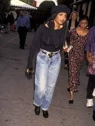 Janet Jackson in boyfriend jeans [pinterest]