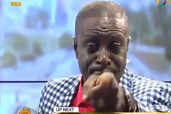 Captain Smart weeps on TV