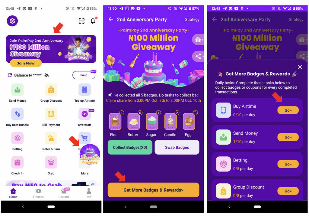 How to claim your share of PalmPay's N100 million anniversary giveaway