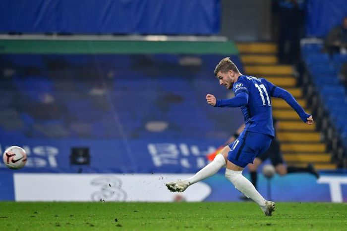 Sharp shooter: Timo Werner scored Chelsea's final goal in a 4-1 win over Sheffield United