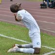 Victor Mbaoma from Nigerian club Enyimba celebrates one of the eight goals he has scored in African competitions.