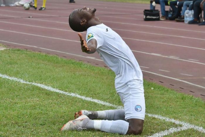 Victor Mbaoma from Nigerian club Enyimba celebrates one of the eight goals he has scored in African competitions.