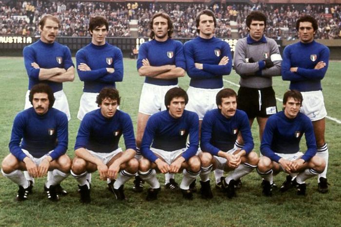Paolo Rossi, seen here standing second from left before Italy's World Cup second-round match against Austria in Buenos Aires in 1978, had a football career that verged from euphoric highs to tragic lows