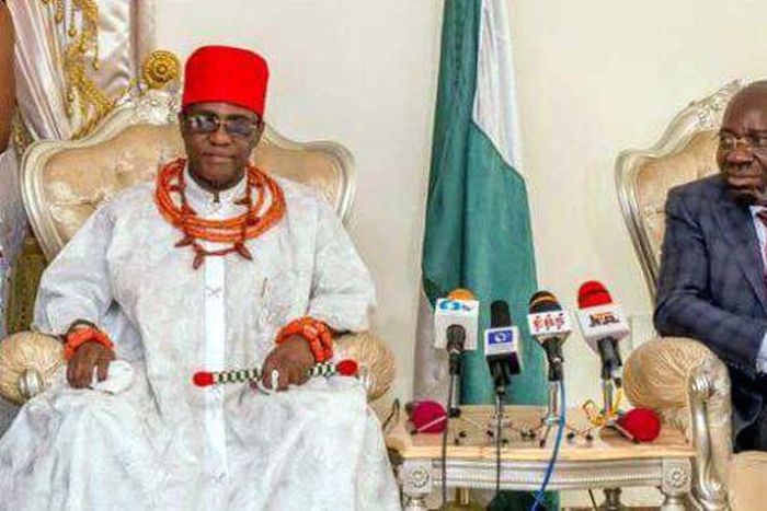 Oba of Benin, Oba Ewuare II and Governor Godwin Obaseki of Edo state (Thecable)