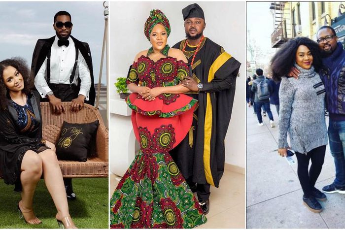 D'banj and wife, Lineo, Toyin Abraham and husband, Ajeyemi, Stella Damasus and Daniel [Instagram/IamBangalee] [Instagram/ToyinAbraham] [Instagram/StellaDamasus]