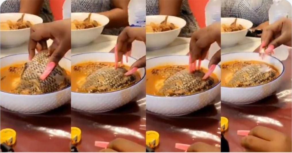 Ladies with long artificial nails can’t eat tasty-looking tilapia in light soup