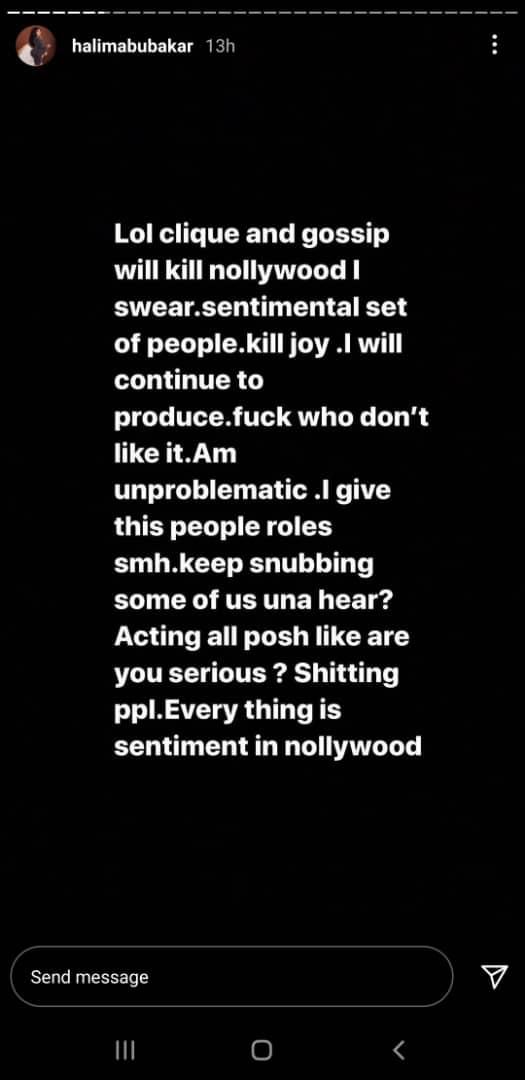 Halima Abubakar IG calls out Nollywood [Instagram/halimabubakar]