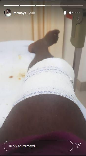 Photos of the singer in the hospital [nstagram/MayD]