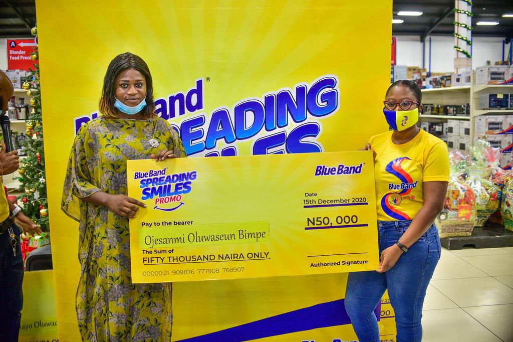 Beneficiary and Titilope Reju, Brand Manager, Blue Band Nigeria