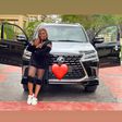Nollywood actress Funke Akindele-Bello and her new car [Instagram/FunkeJenifaAkindele]