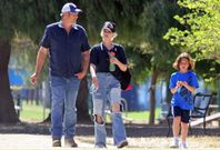 Gwen Stefani, fiance Blake Shelton  and her 7-year-old son, Apollo. [PageSix]