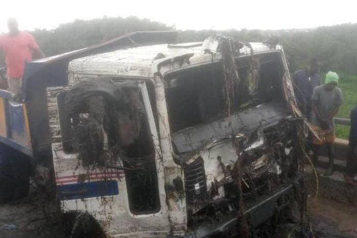Thr truck after it was retrieved from the River (LASG)