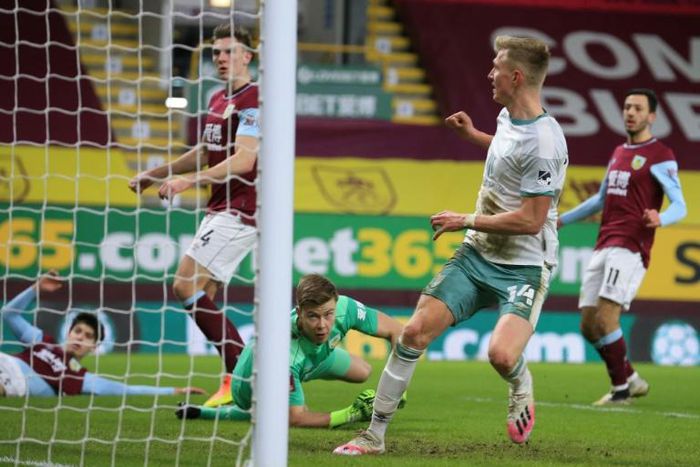 Bournemouth striker Sam Surridge scores at Burnley