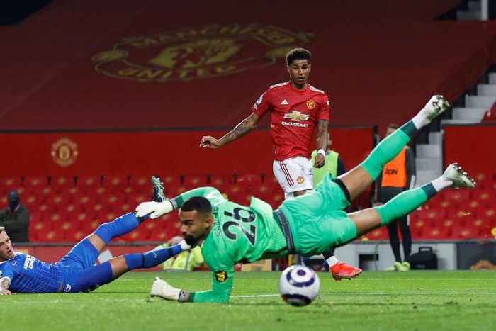 Manchester United forward Marcus Rashford in action at Old Trafford