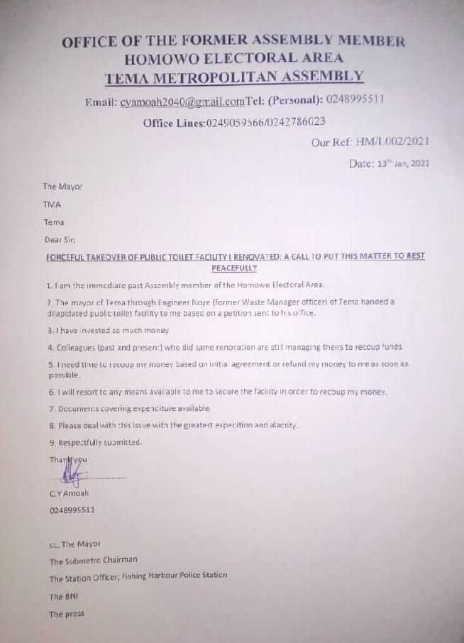 Defeated assemblyman fights over public toilet to “recoup my money”