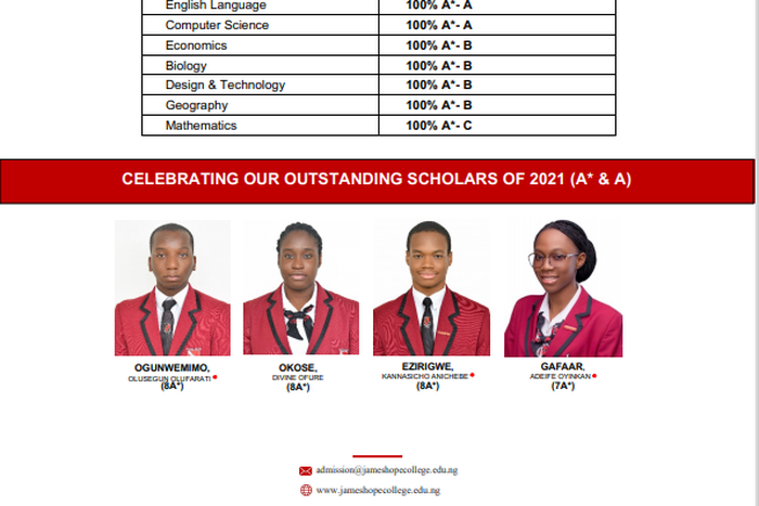 James Hope College stands out with an impressive academic performance in the May/June 2021 Cambridge IGCSE results