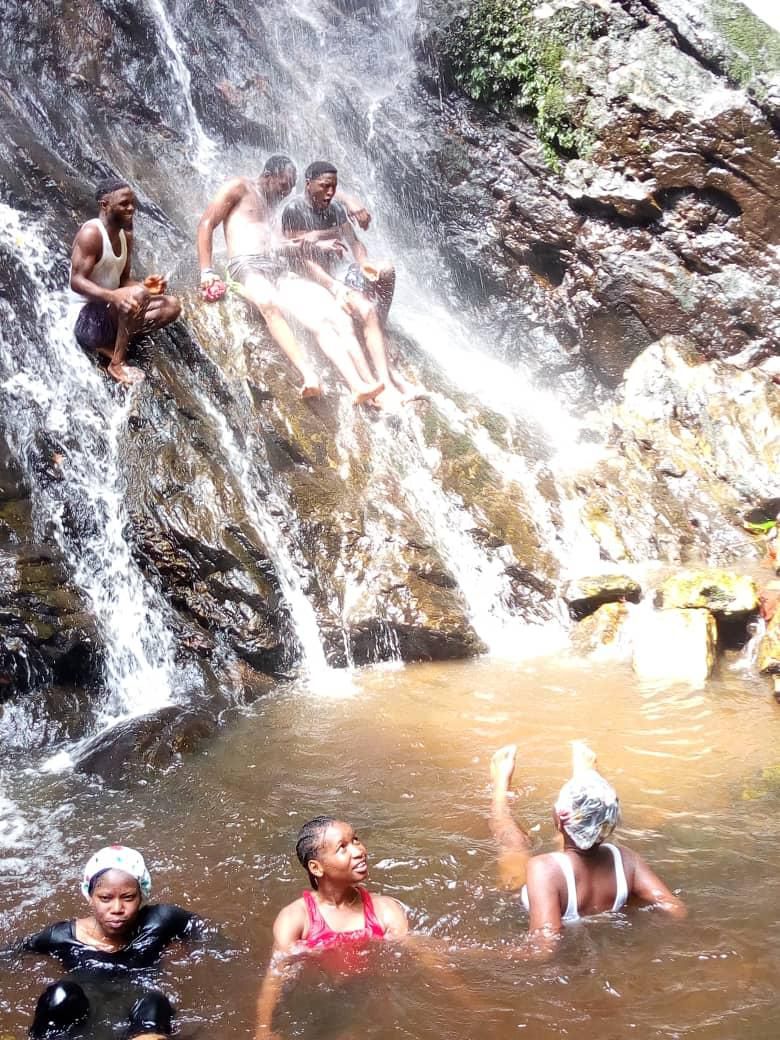 Dimeji and his friends at Erin Ijesha water fall