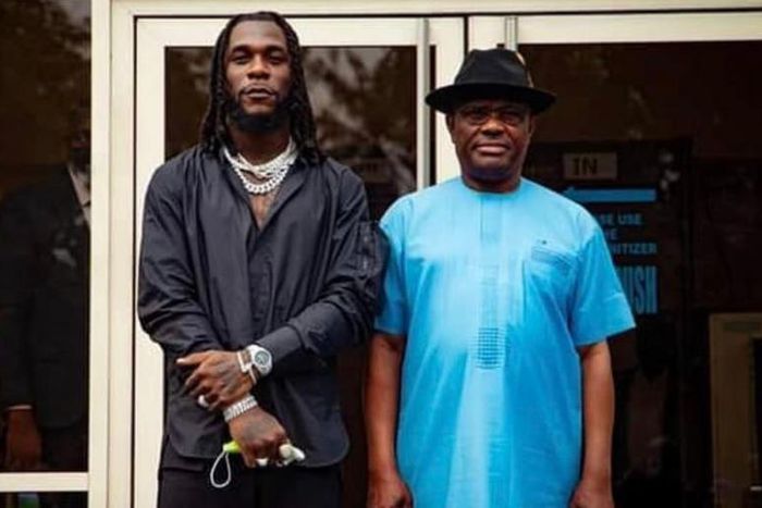 Burna Boy and Governor Nyesom Wike of Rivers State (PREMIUM Times)