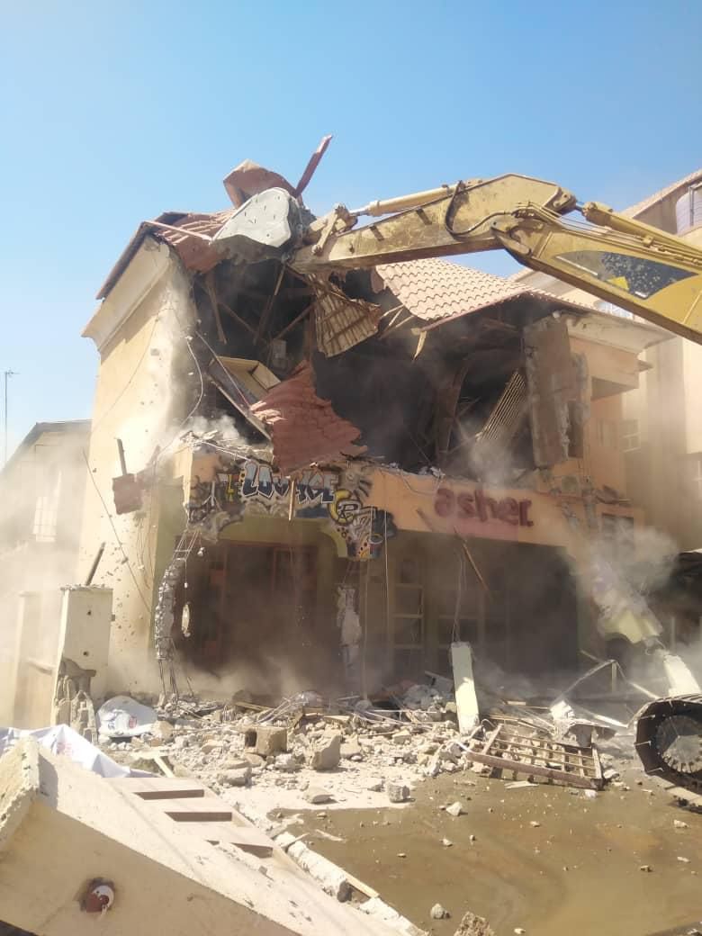 Asher Lounge was demolished by the Kaduna State government [KASUPDA]