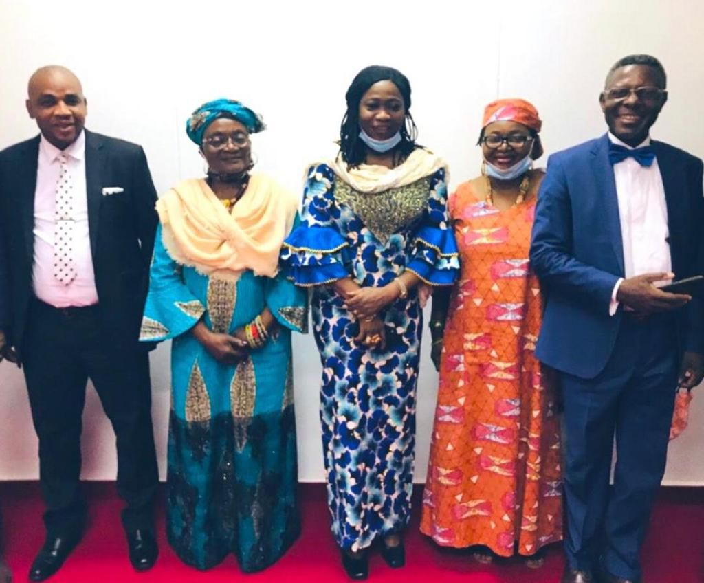 In the photo:  Chairman/CEO NiDCOM, Hon Abike Dabiri-Erewa; President, Dr. Hajiya Rabia Cengis; Mrs Victoria Nor-Ugor (Head Medical Department), Barr Justice Uhuegbu (Head Legal Department) and Mr Shiver Akuku (Secretary CAROPI). [Twitter/@nidcom_gov]