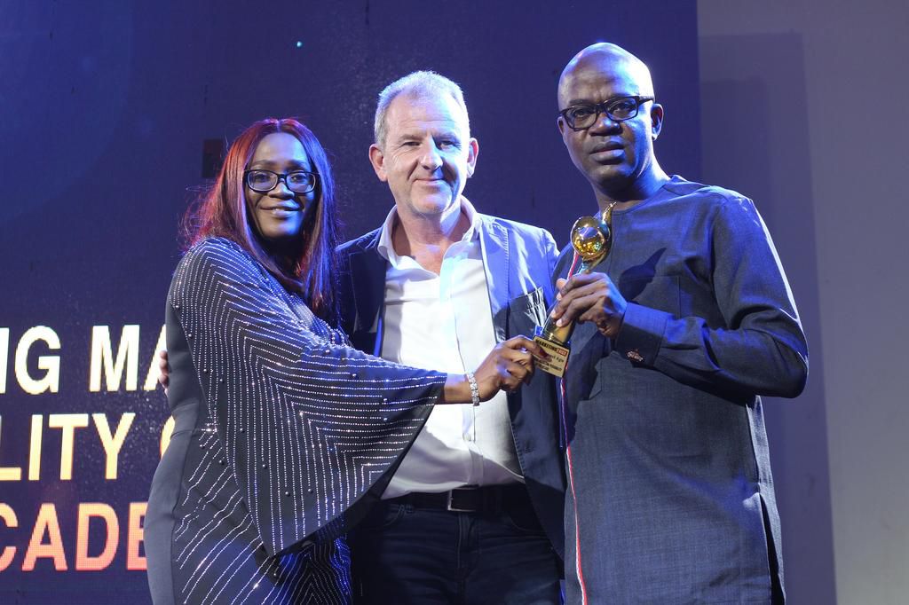 Chief Executive Officer, C&C Bureau de Change Limited, Mrs. Joy Agu; Chief Executive Officer and Managing Director, TVC, Andrew Hanlon and Group Marketing Director, Jotna Nigeria Ltd (The La Casera Company), Emmanuel Agu during his presentation as the ...